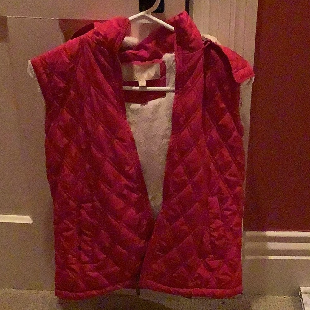 Red Fur Lined Vest